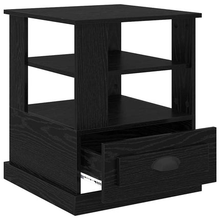 Nattduksbord Svart Ek 50 x 50 x 60 cm Konstruerat trä