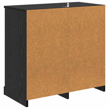 Sideboard med låda Svart Ek 70 x 35,5 x 67,5 cm Konstruerat trä