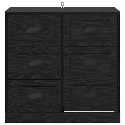 Sideboard med låda Svart Ek 70 x 35,5 x 67,5 cm Konstruerat trä
