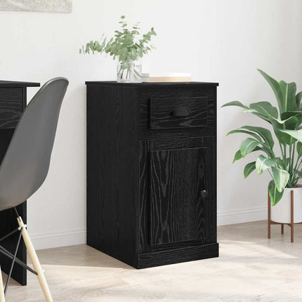 Sidokabinett Svart Ek 40 x 50 x 75 cm Konstruerat trä