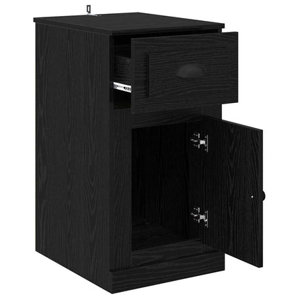Sidokabinett Svart Ek 40 x 50 x 75 cm Konstruerat trä