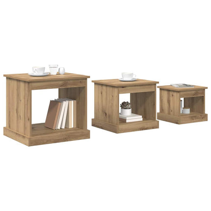 Kaffeebord 3 pcs Artisan Ek Konstruerat trä