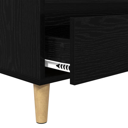 TV-skåp med låda Svart Ek 100 x 34,5 x 44,5 cm Konstruerat trä