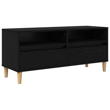 TV-skåp 100 x 34,5 x 44,5 cm Svart Ek Konstruerat trä