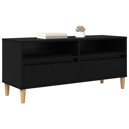 TV-skåp 100 x 34,5 x 44,5 cm Svart Ek Konstruerat trä
