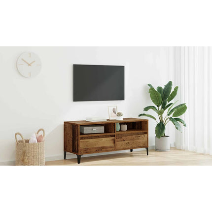 TV-skåp med låda Gammalt trä 100 x 34,5 x 44,5 cm