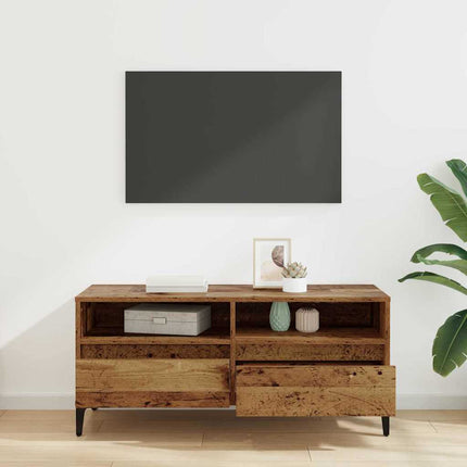 TV-skåp med låda Gammalt trä 100 x 34,5 x 44,5 cm