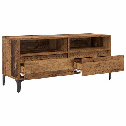 TV-skåp med låda Gammalt trä 100 x 34,5 x 44,5 cm