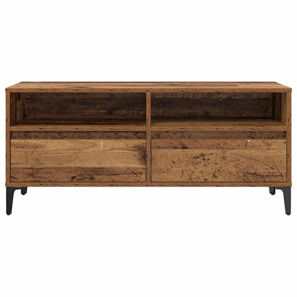 TV-skåp med låda Gammalt trä 100 x 34,5 x 44,5 cm