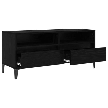 TV-skåp Svart Ek 100 x 34,5 x 44,5 cm Konstruerat trä och järn