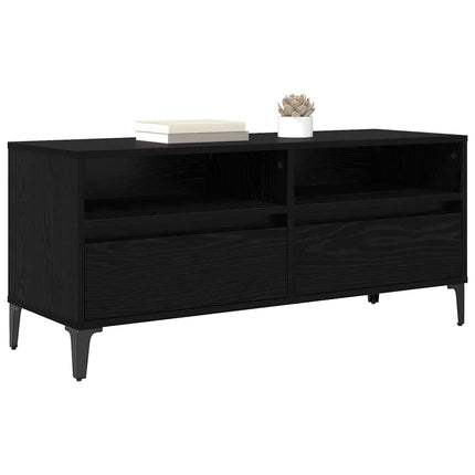 TV-skåp Svart Ek 100 x 34,5 x 44,5 cm Konstruerat trä och järn