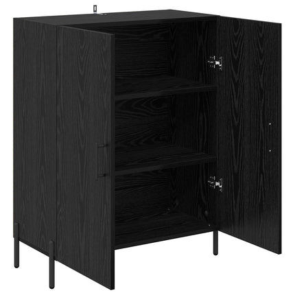 Sideboard Svart Ek 69,5 x 34 x 90 cm Konstruerat trä