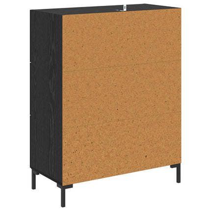 Sideboard Svart Ek 69,5 x 34 x 90 cm Konstruerat trä och järn