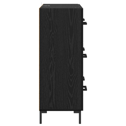 Sideboard Svart Ek 69,5 x 34 x 90 cm Konstruerat trä och järn