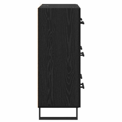 Sideboard Svart Ek 69,5 x 34 x 90 cm Konstruerat trä och järn