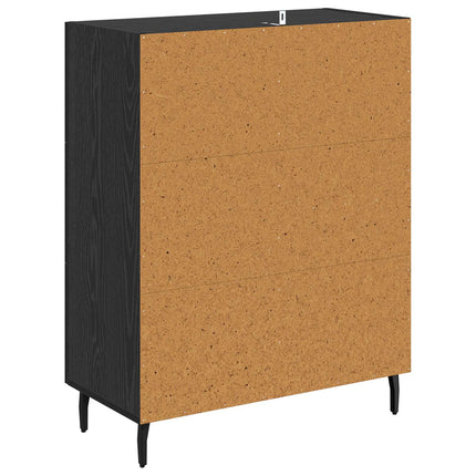 Sideboard Svart Ek 69,5 x 34 x 90 cm Konstruerat trä och järn