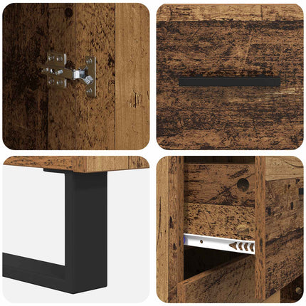 Sideboard med låda Gammalt trä 69,5 x 34 x 90 cm