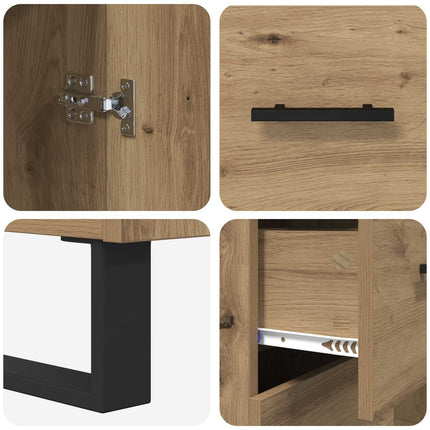 Sideboard Artisan Ek 69,5 x 34 x 90 cm Konstruerat trä och järn