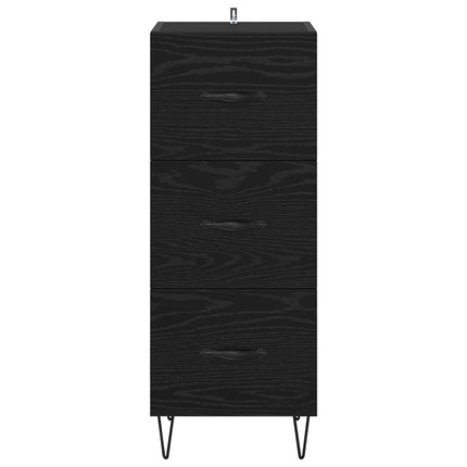 Sideboard Svart ek 34 x 34.5 x 90 cm Konstruerat trä
