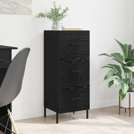 Sideboard med låda Svart ek 34 x 34,5 x 90 cm Konstruerat trä