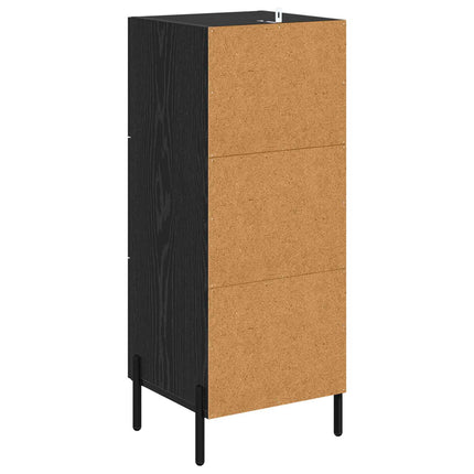 Sideboard med låda Svart ek 34 x 34,5 x 90 cm Konstruerat trä