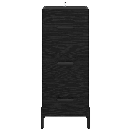 Sideboard med låda Svart ek 34 x 34,5 x 90 cm Konstruerat trä