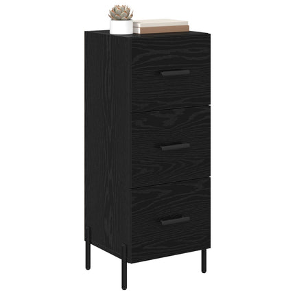 Sideboard med låda Svart ek 34 x 34,5 x 90 cm Konstruerat trä