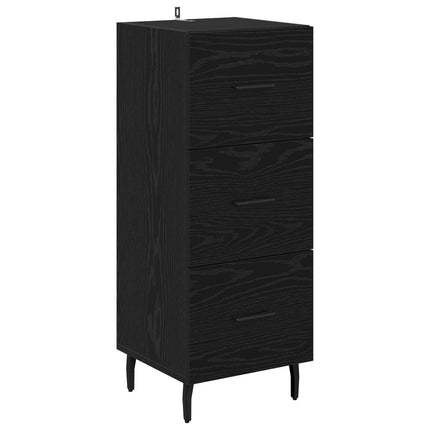 Sideboard med låda Svart ek 34 x 34,5 x 90 cm Konstruerat trä