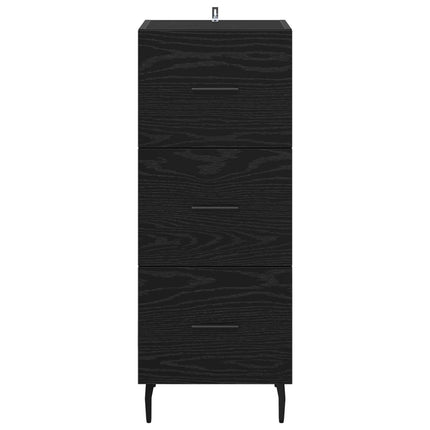 Sideboard med låda Svart ek 34 x 34,5 x 90 cm Konstruerat trä