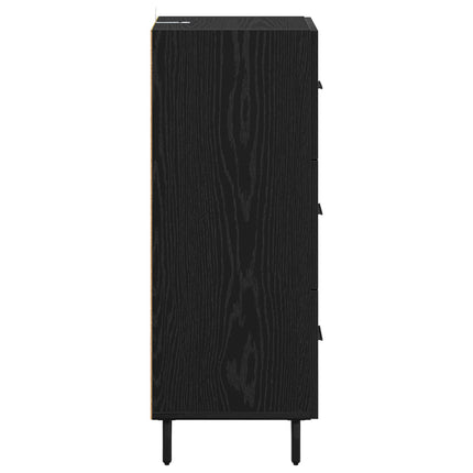 Sideboard med låda Svart ek 34 x 34,5 x 90 cm Konstruerat trä