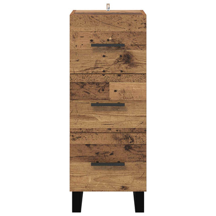 Sideboard med låda Gammalt trä 34,5 x 34 x 90 cm