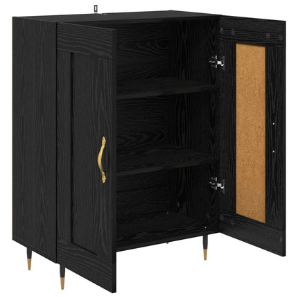 Sideboard Svart Ek 69,5 x 34 x 90 cm Konstruerat trä