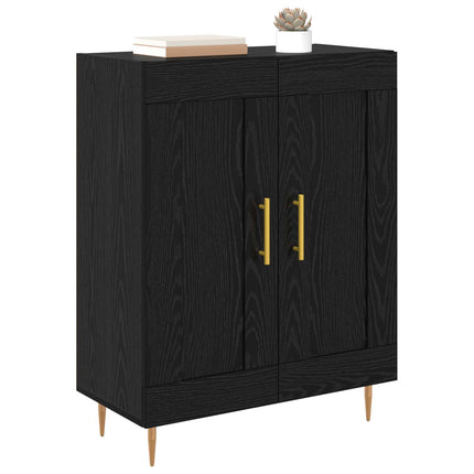 Sideboard Svart Ek 69,5 x 34 x 90 cm Konstruerat trä och järn