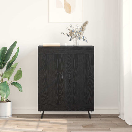 Sideboard Svart Ek 69,5 x 34 x 90 cm Konstruerat trä och järn
