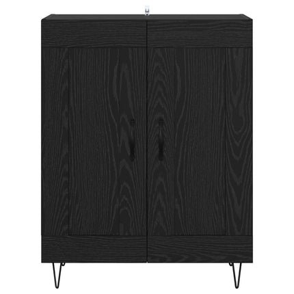 Sideboard Svart Ek 69,5 x 34 x 90 cm Konstruerat trä och järn