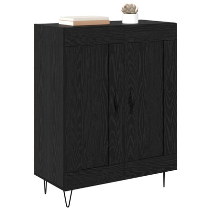Sideboard Svart Ek 69,5 x 34 x 90 cm Konstruerat trä och järn