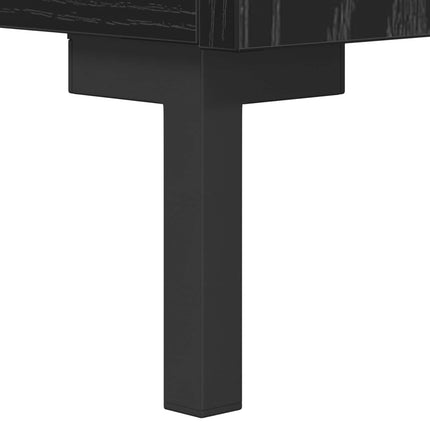 Sideboard Svart Ek 69,5 x 34 x 90 cm Konstruerat trä och järn