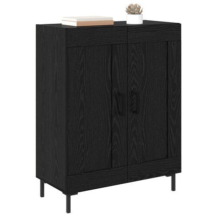 Sideboard Svart Ek 69,5 x 34 x 90 cm Konstruerat trä och järn