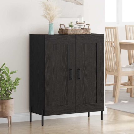 Sideboard Svart Ek 69,5 x 34 x 90 cm Konstruerat trä och järn