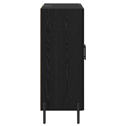Sideboard Svart Ek 69,5 x 34 x 90 cm Konstruerat trä och järn
