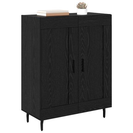 Sideboard Svart Ek 69,5 x 34 x 90 cm Konstruerat trä och järn