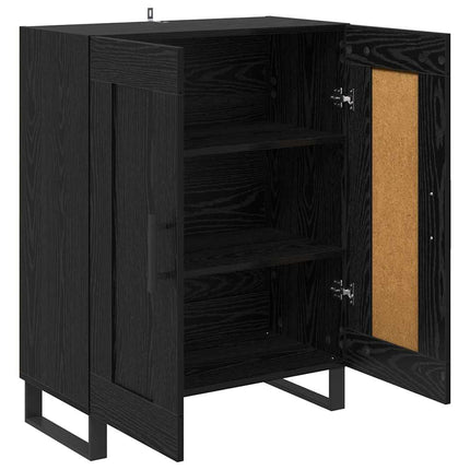 Sideboard Svart Ek 69,5 x 34 x 90 cm Konstruerat trä och järn