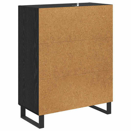 Sideboard Svart Ek 69,5 x 34 x 90 cm Konstruerat trä och järn
