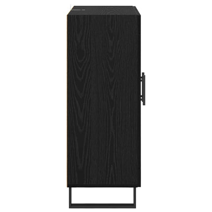 Sideboard Svart Ek 69,5 x 34 x 90 cm Konstruerat trä och järn