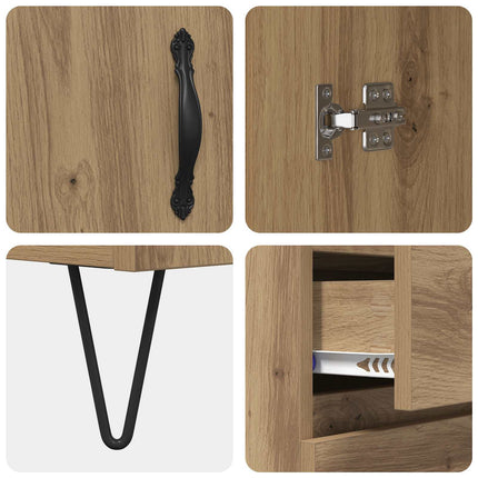 Sideboard med låda Artisan Ek 69,5 x 34 x 90 cm Konstruerat trä