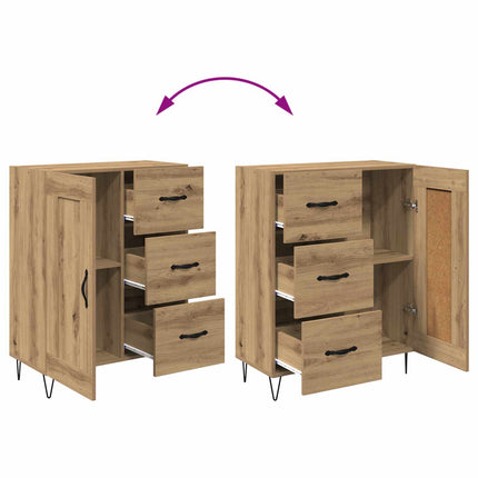 Sideboard med låda Artisan Ek 69,5 x 34 x 90 cm Konstruerat trä