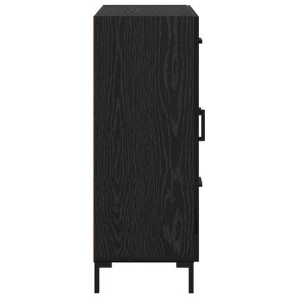 Sideboard med låda Svart ek 69.5 x 34 x 90 cm Konstruerat trä
