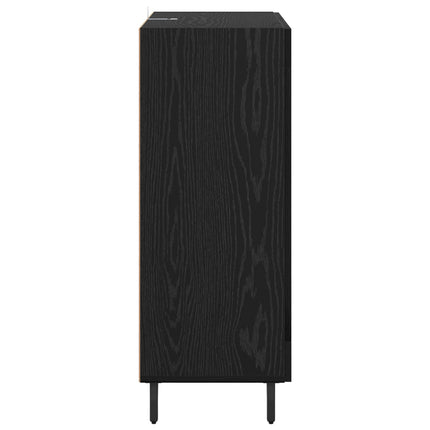 Sideboard Svart Ek 69,5 x 34 x 90 cm Konstruerat trä och järn