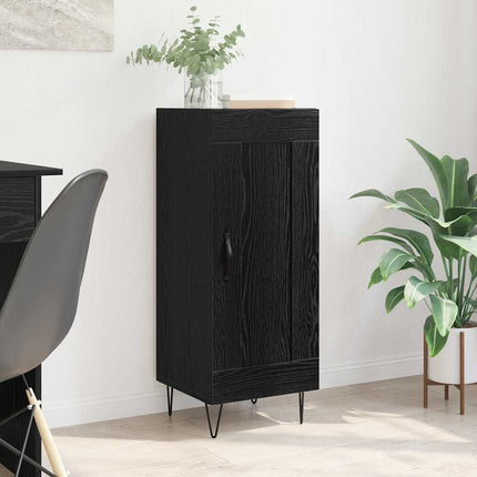Sideboard Svart Ek 34,5 x 34 x 90 cm Konstruerat trä och järn