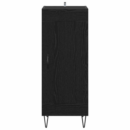 Sideboard Svart Ek 34,5 x 34 x 90 cm Konstruerat trä och järn